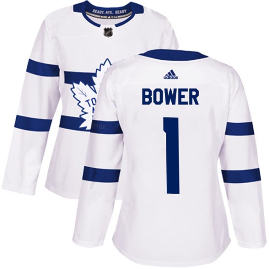 Johnny Bower Toronto Maple Leafs Women's Authentic 2018 Stadium Series Adidas Jersey - White