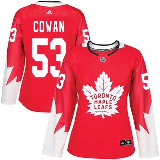 Easton Cowan Toronto Maple Leafs Women's Authentic Alternate Adidas Jersey - Red