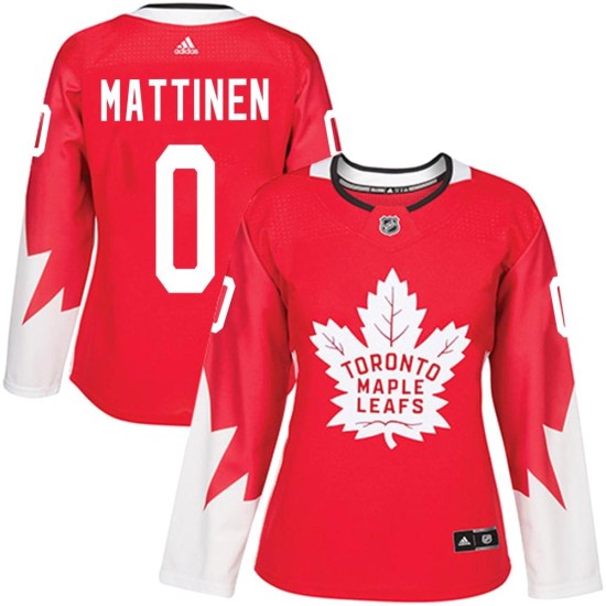 Nicolas Mattinen Toronto Maple Leafs Women's Authentic Alternate Adidas Jersey - Red