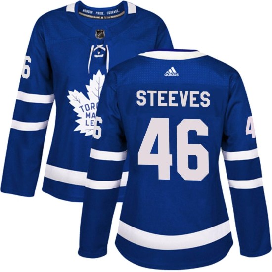 Alex Steeves Toronto Maple Leafs Women's Authentic Home Adidas Jersey - Blue