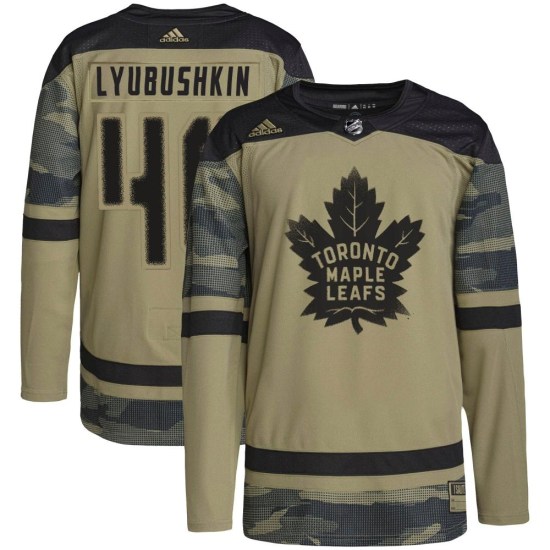 Ilya Lyubushkin Toronto Maple Leafs Authentic Military Appreciation Practice Adidas Jersey - Camo